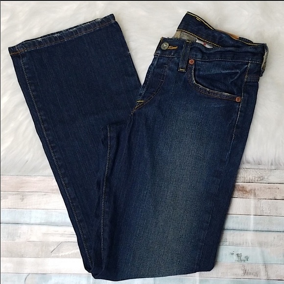 🆑$108 LUCKY dark wash button fly straight slim Bootcut Jeans Sz 26S easy rider - Picture 5 of 10